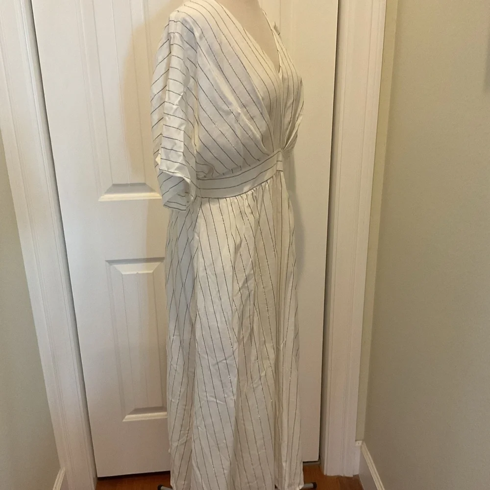 Chico's Dress Metallic Striped Maxi Size Chico’s Size 2P - Picture 5 of 10